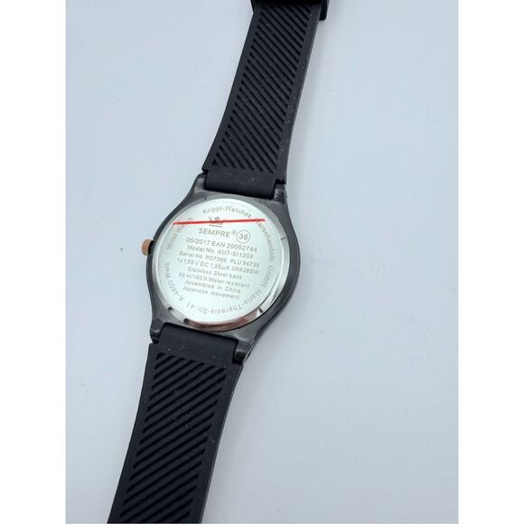 NWOT Sempre 36 Mens Black No Numerals Silicone Krippl Watch - Picture 2 of 7